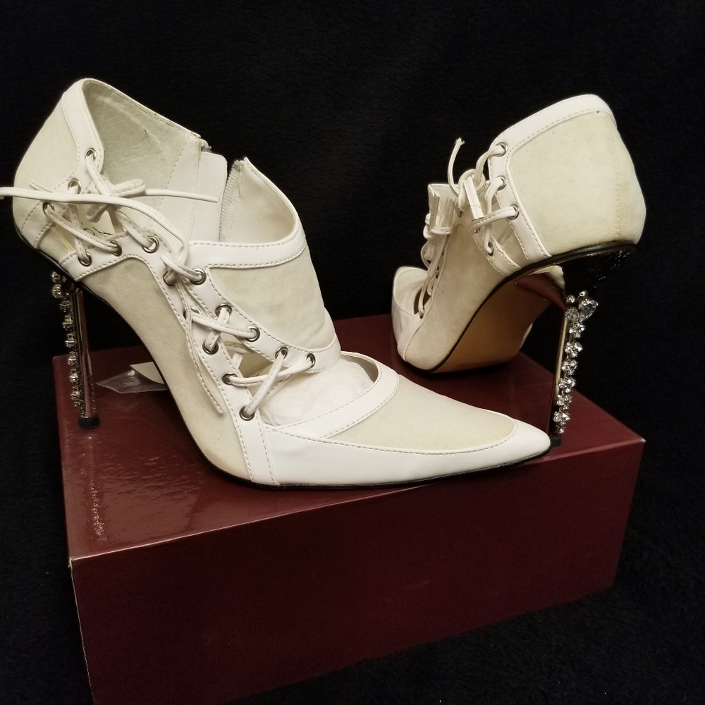 Lady Godiva Rhinestone High Heels Pointed Toe Stiletto Wedding Party Prom Shoes